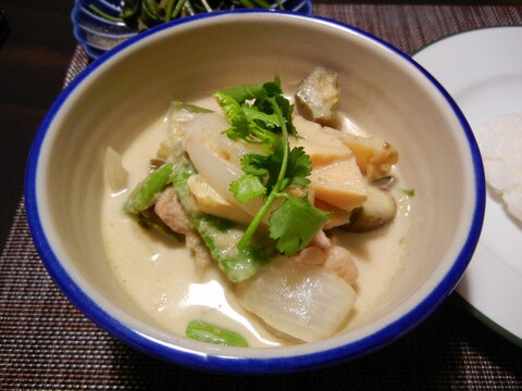 モロッコいんげんと茄子のグリーンカレー